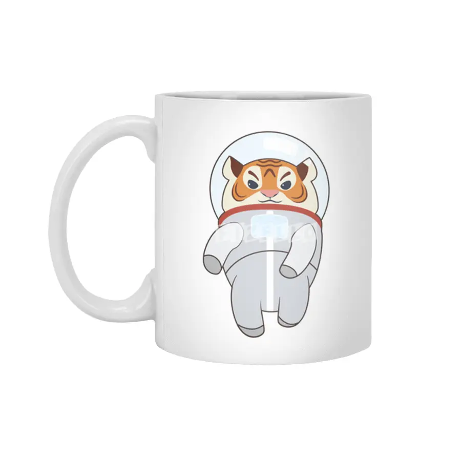 Tiger as Spaceman Costume Beyaz Kupa