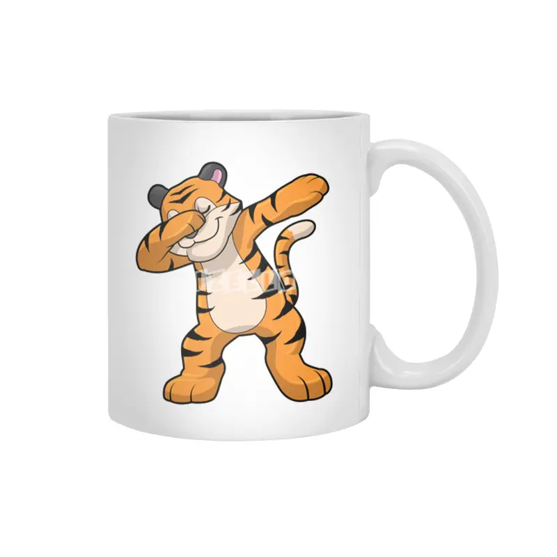 Tiger at Hip Hop Dance Dab Beyaz Kupa