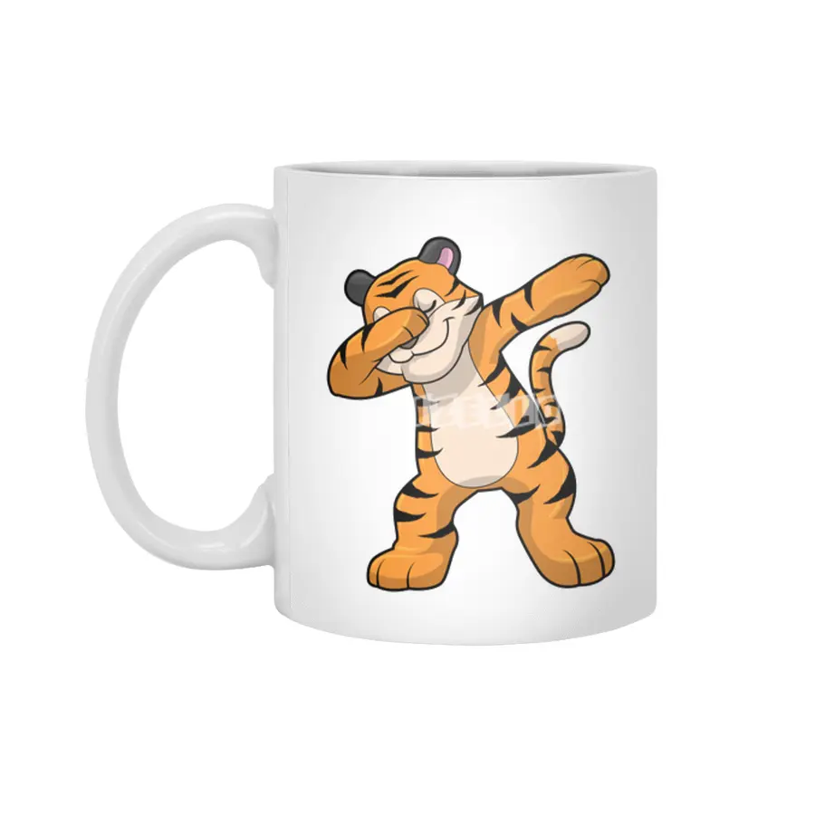 Tiger at Hip Hop Dance Dab Beyaz Kupa