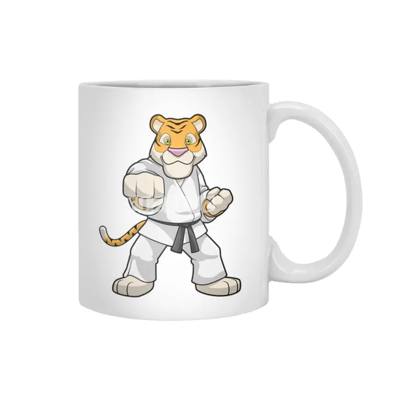 Tiger at Martial arts Karate Beyaz Kupa