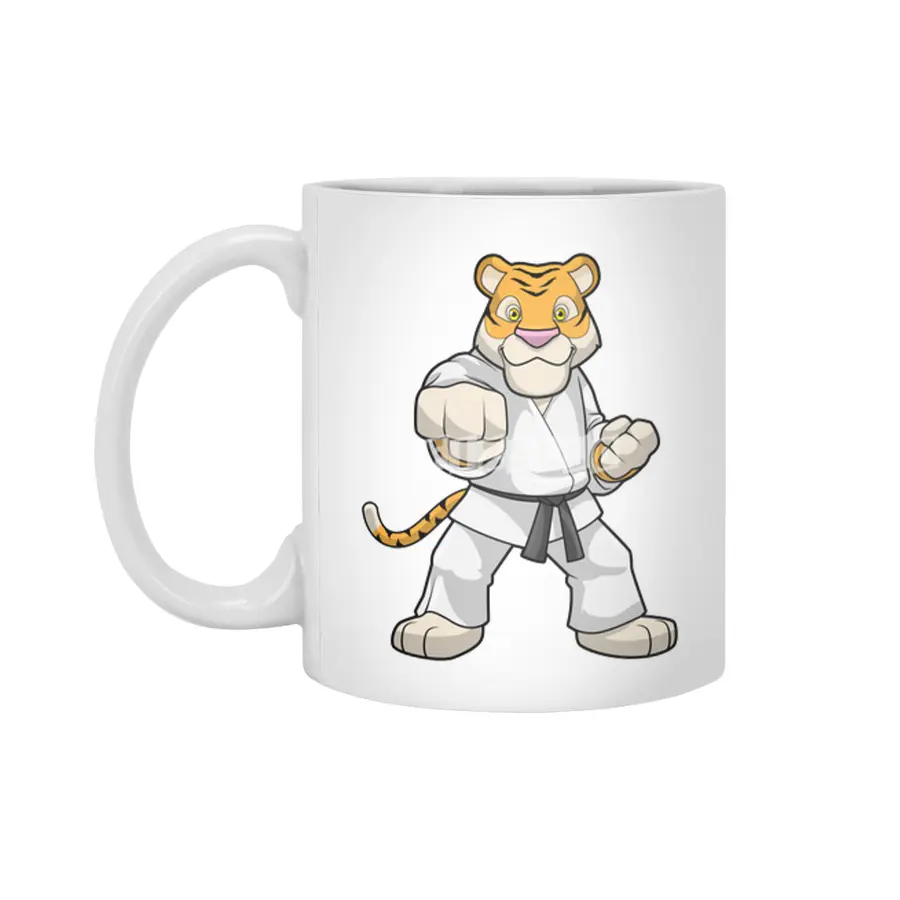 Tiger at Martial arts Karate Beyaz Kupa