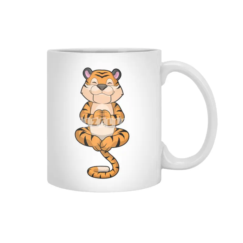 Tiger at Yoga Fitness Beyaz Kupa