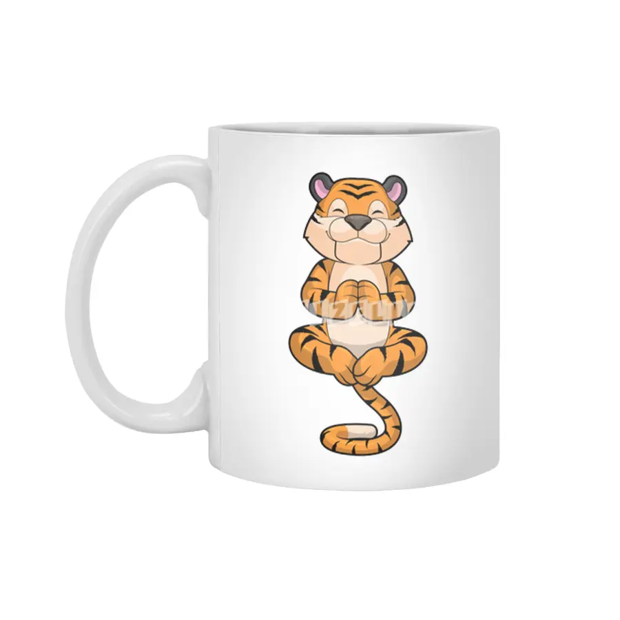 Tiger at Yoga Fitness Beyaz Kupa