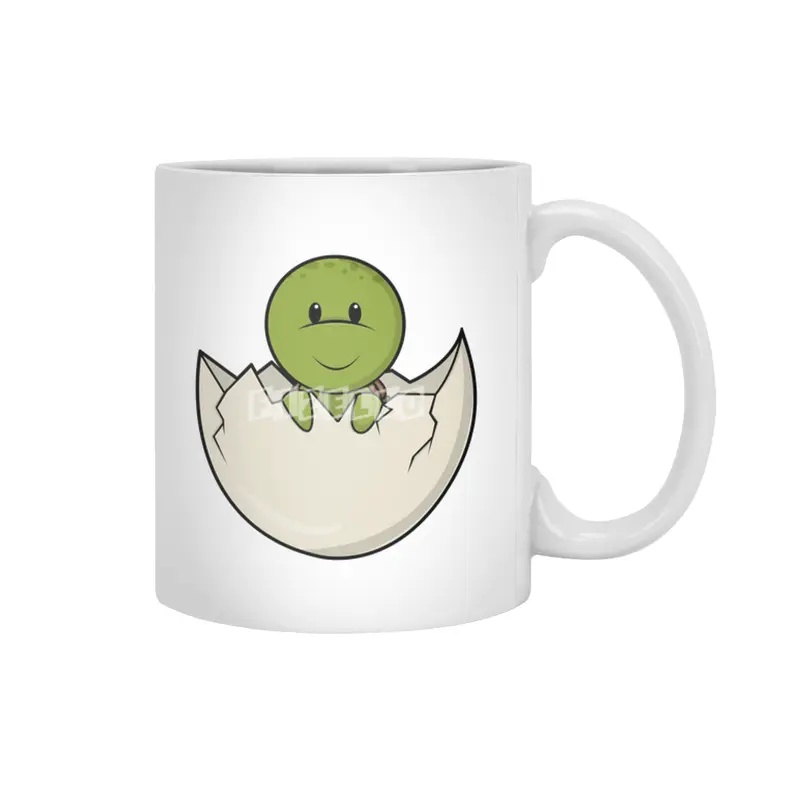 Turtle as Baby with Eggshell Beyaz Kupa