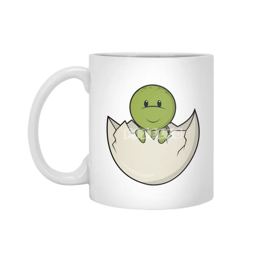 Turtle as Baby with Eggshell Beyaz Kupa