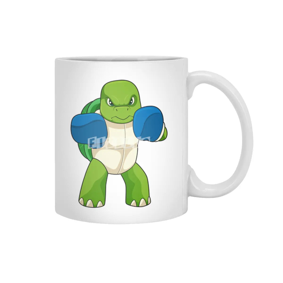 Turtle as Boxer with Boxing gloves Beyaz Kupa