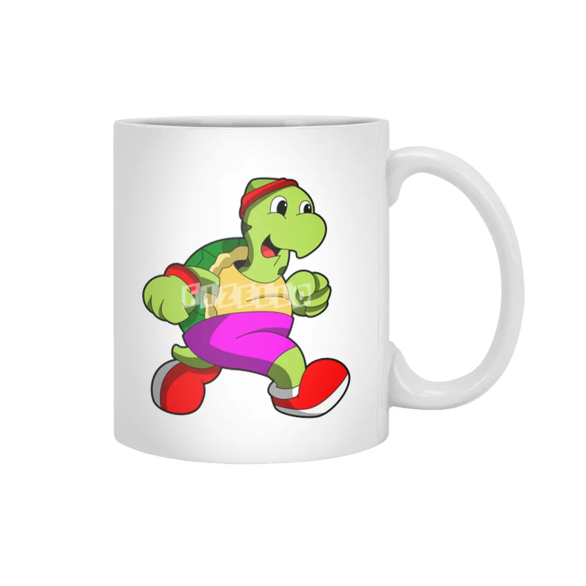 Turtle as Jogger with Headband Beyaz Kupa