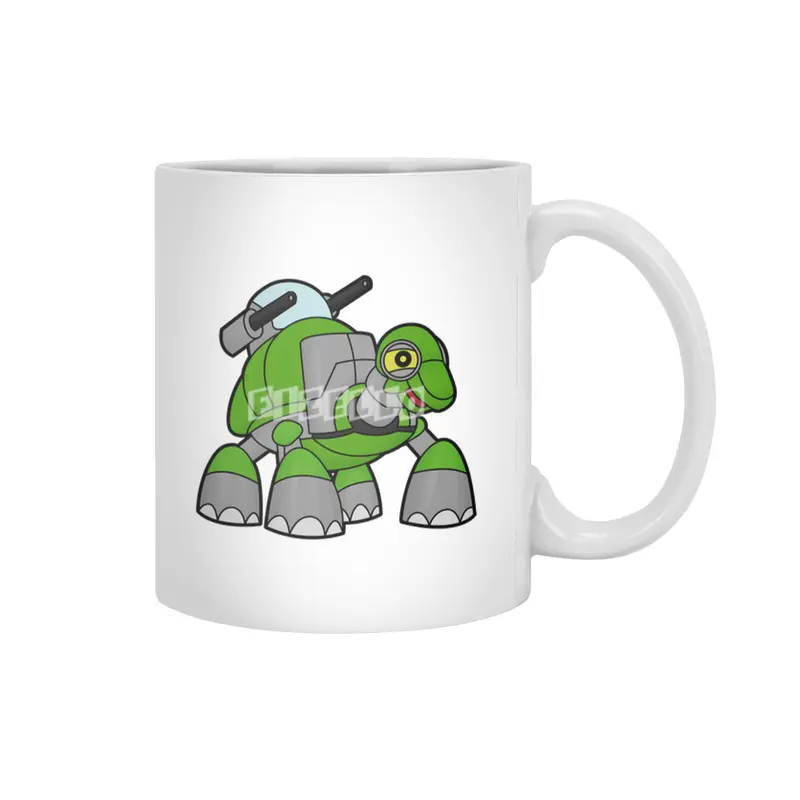 Turtle as Robot with Cannons Beyaz Kupa