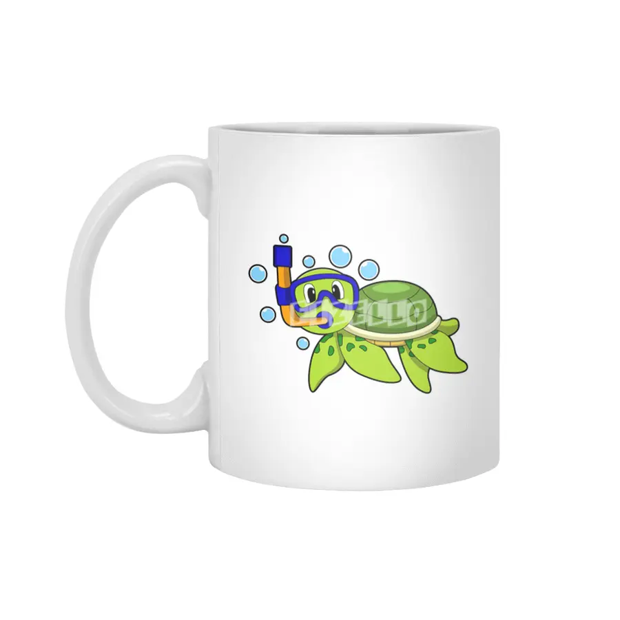 Turtle at Diving with Snorkel Beyaz Kupa