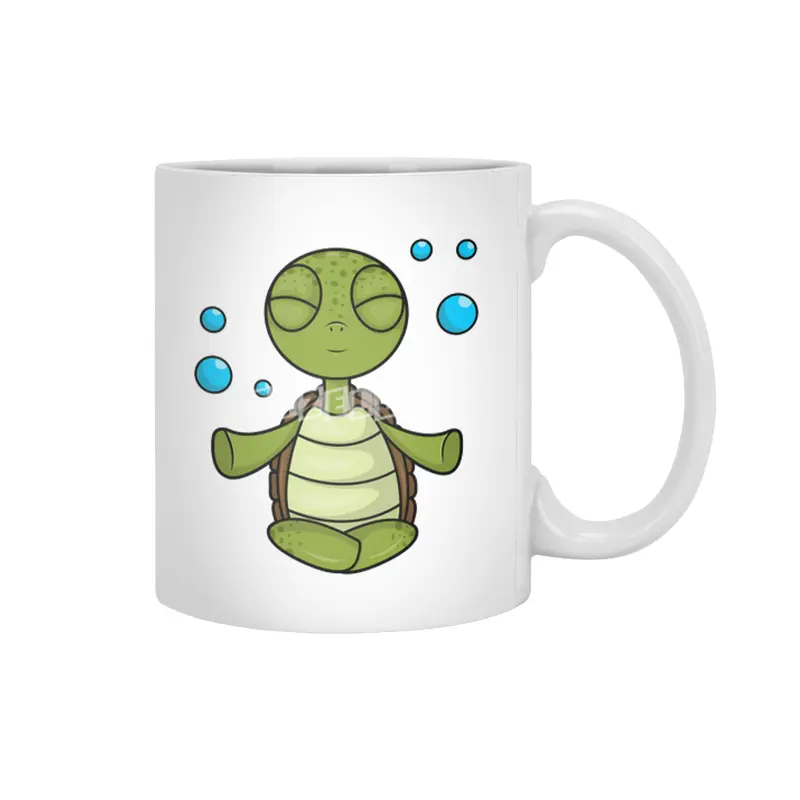 Turtle at Meditating in Sitting Beyaz Kupa