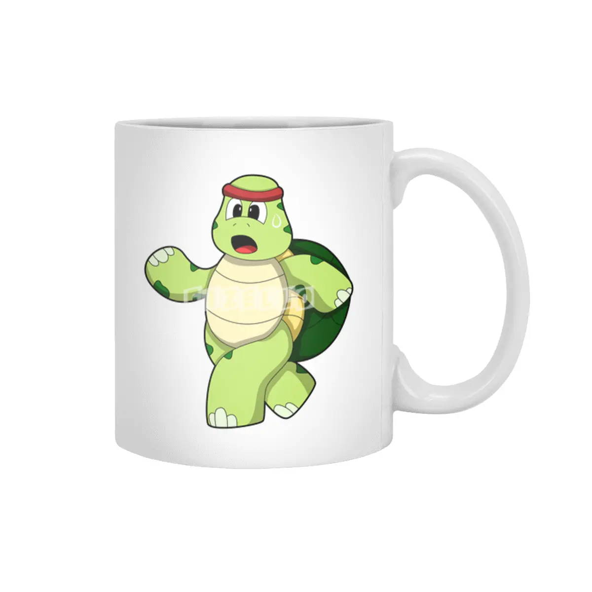 Turtle at Running with Headband Beyaz Kupa