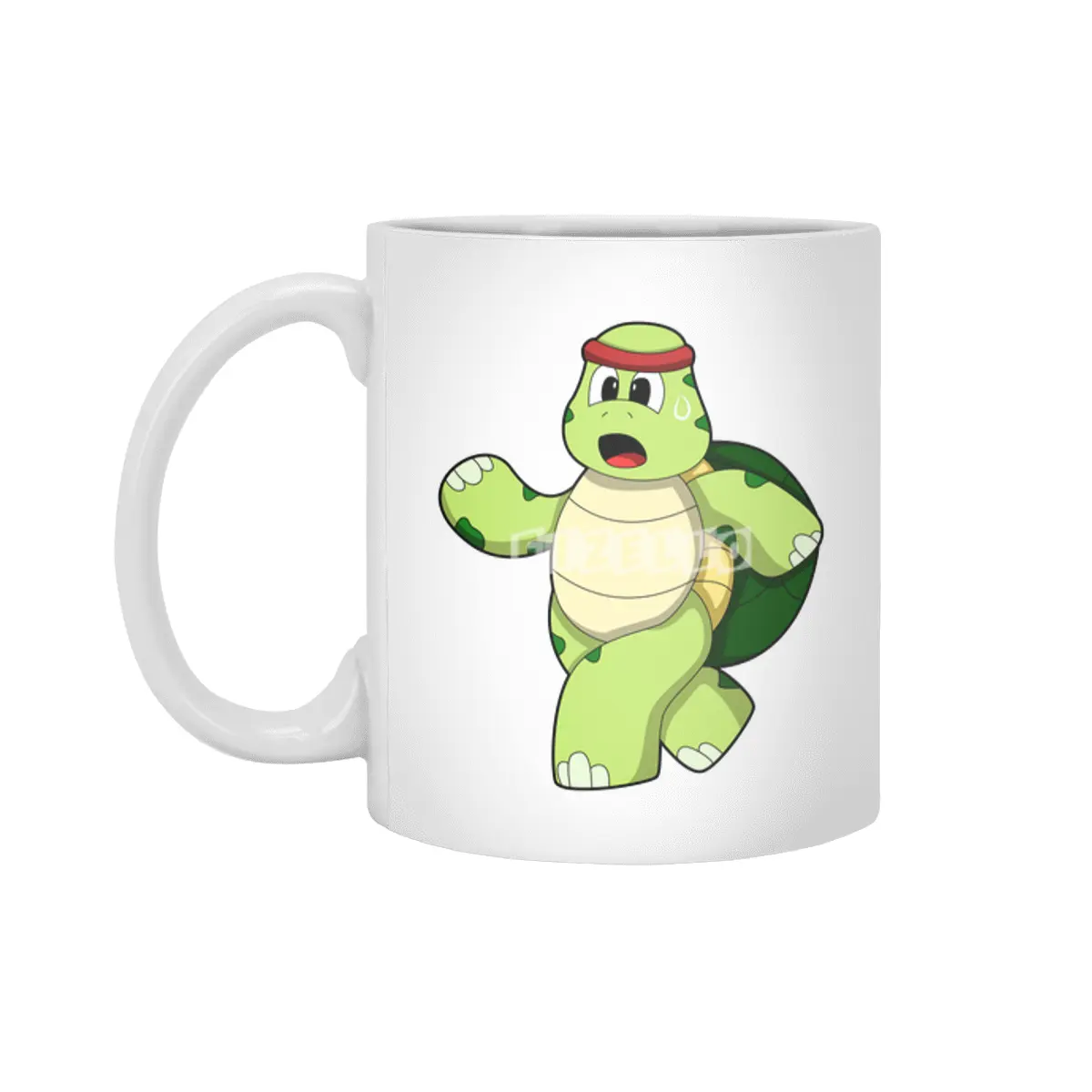 Turtle at Running with Headband Beyaz Kupa