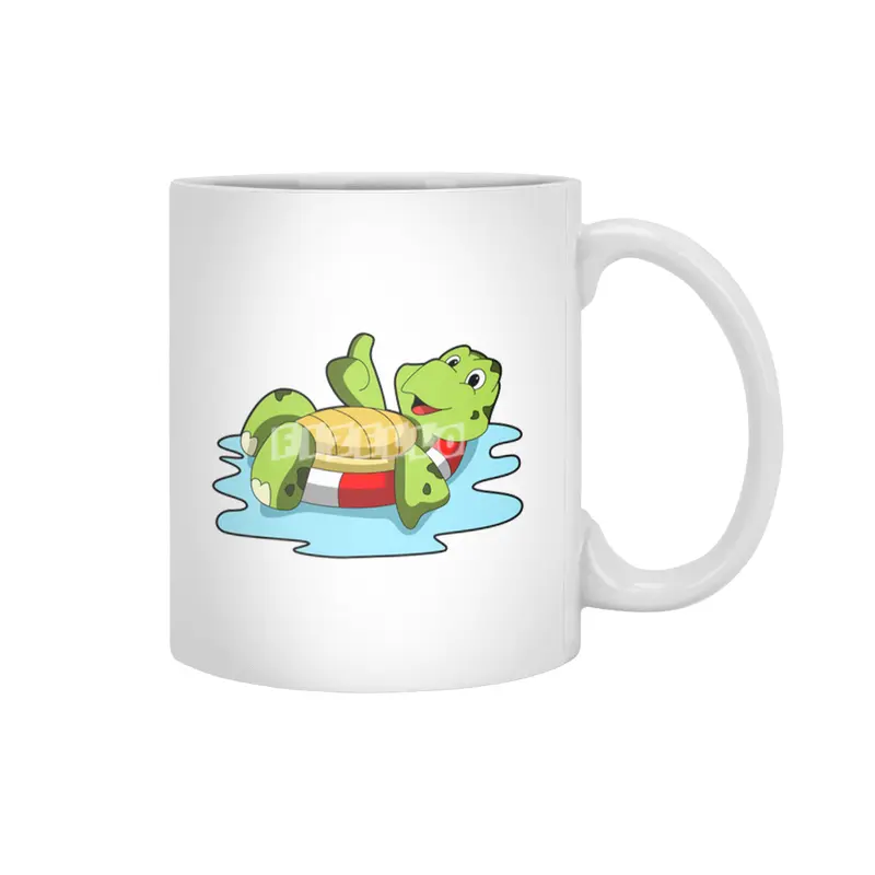 Turtle at Swimming in Water Beyaz Kupa