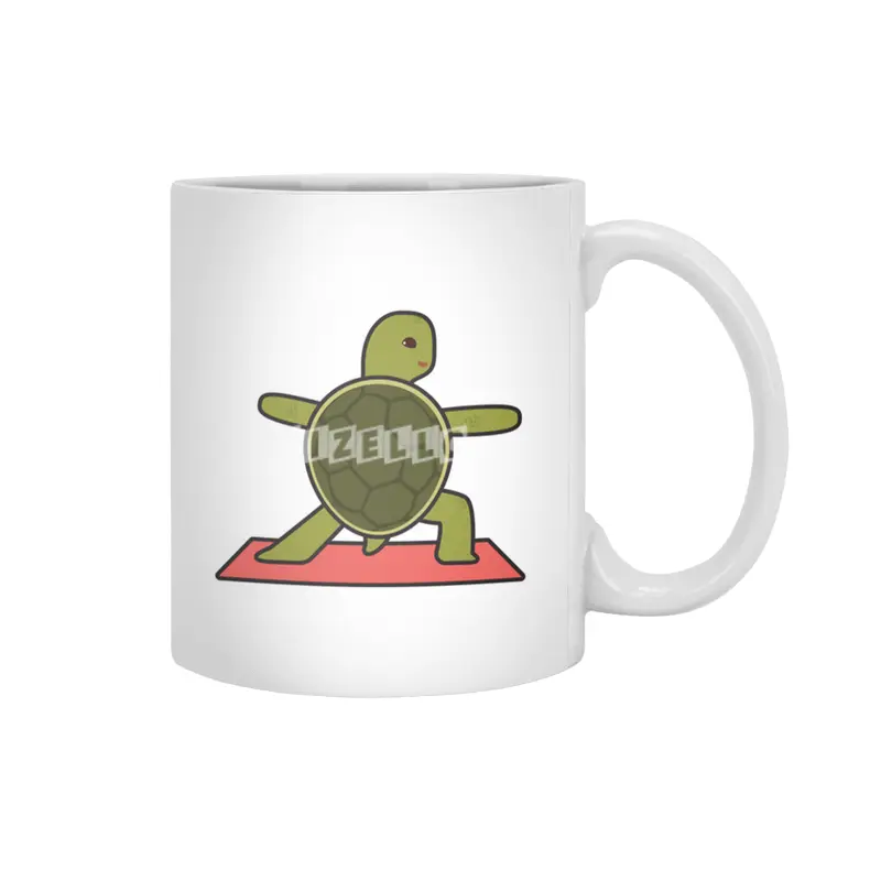 Turtle at Yoga with Yoga mat Beyaz Kupa