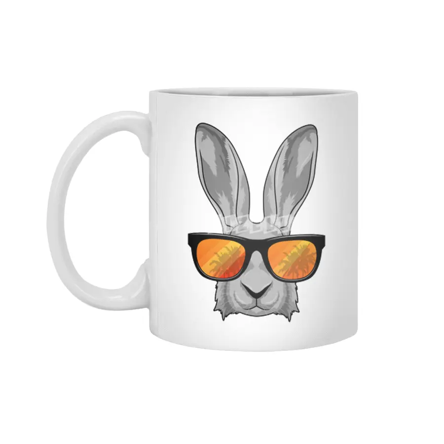 Rabbit with Sunglasses Beyaz Kupa