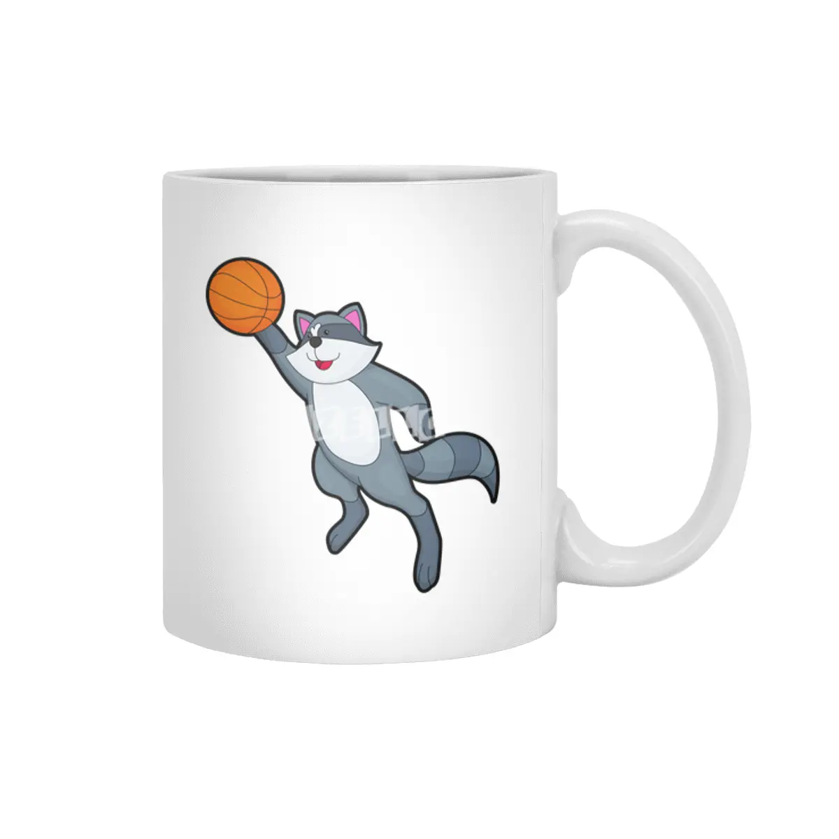 Racoon as Basketball player with Basketball Beyaz Kupa