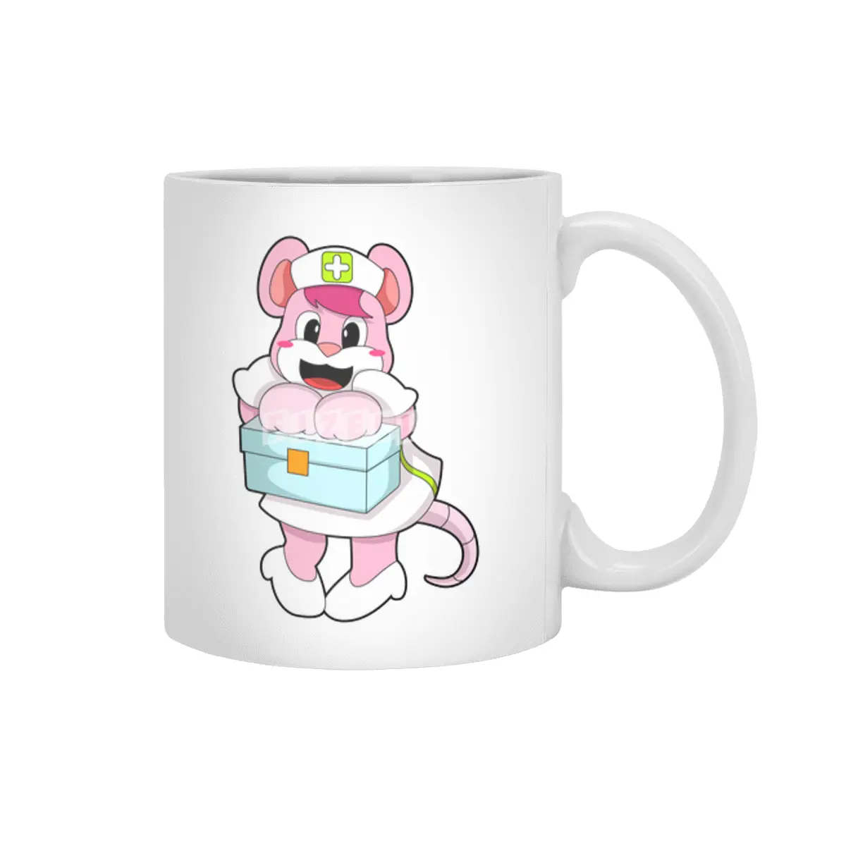 Rat as Nurse with Box Beyaz Kupa