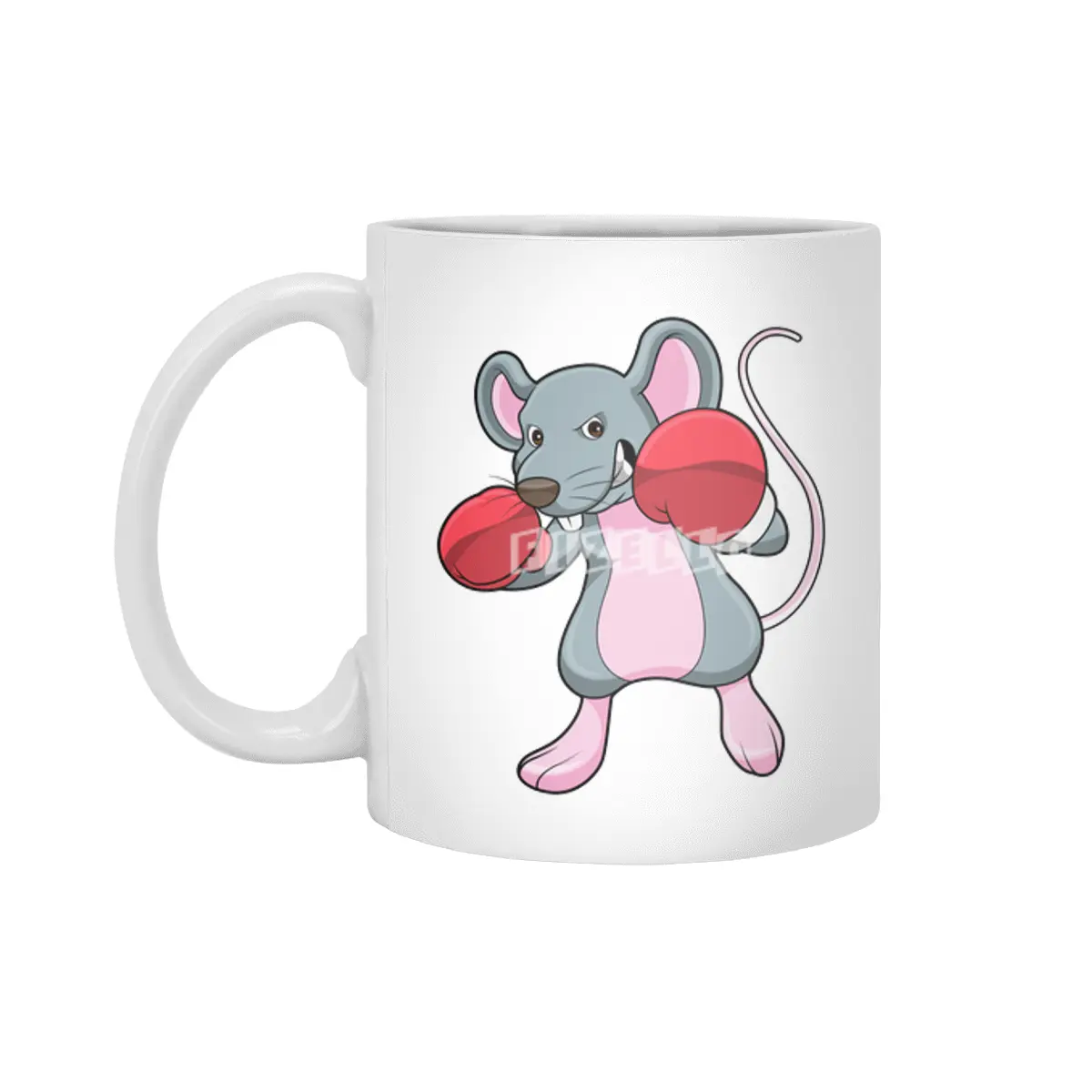 Rat at Boxing with Boxing gloves Beyaz Kupa