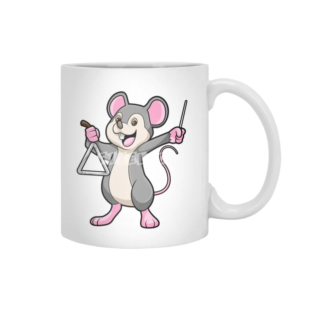 Rat at Music with Triangle Beyaz Kupa
