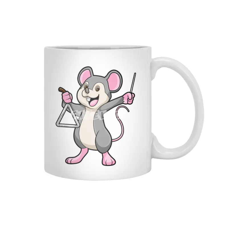Rat at Music with Triangle Beyaz Kupa