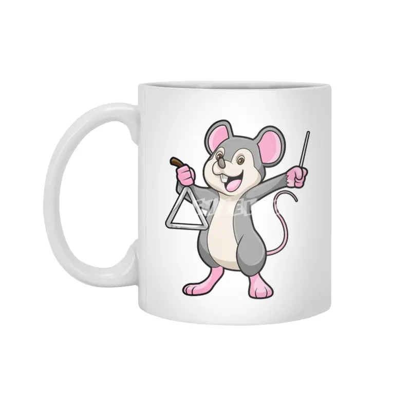 Rat at Music with Triangle Beyaz Kupa