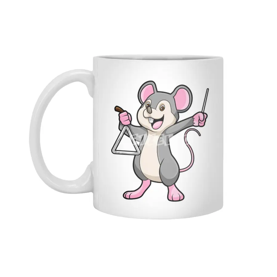 Rat at Music with Triangle Beyaz Kupa