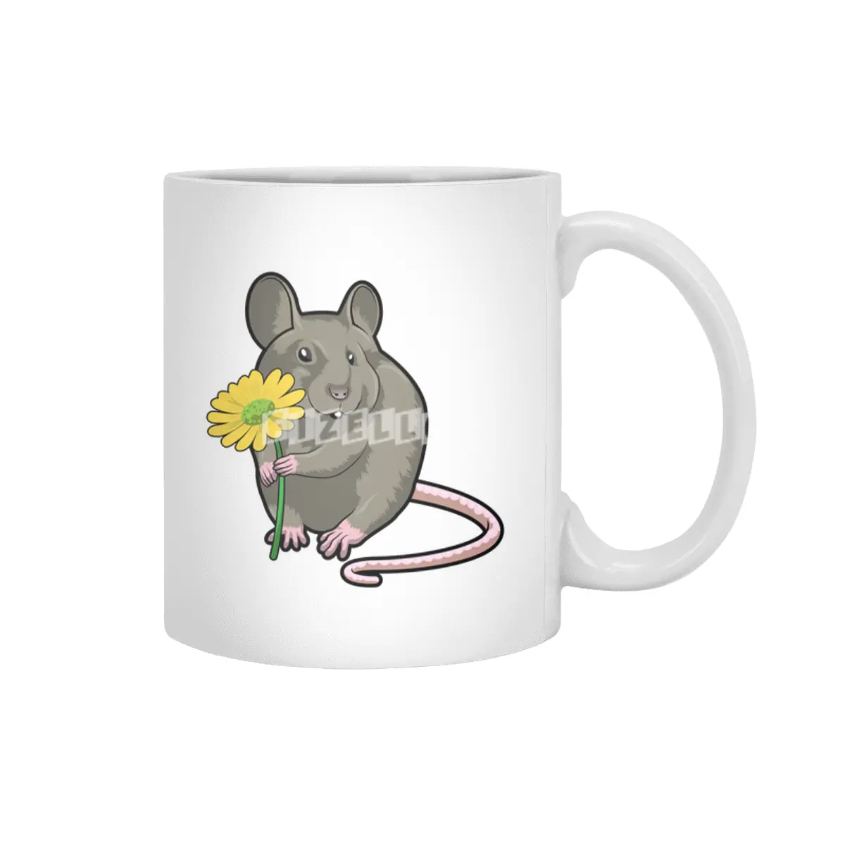 Rat with yellow Flower Beyaz Kupa