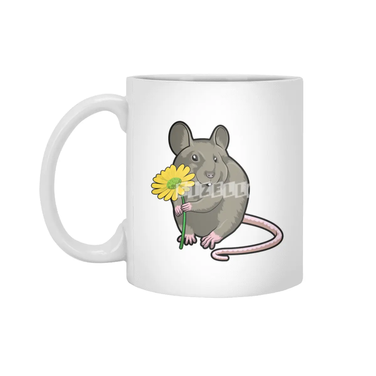 Rat with yellow Flower Beyaz Kupa