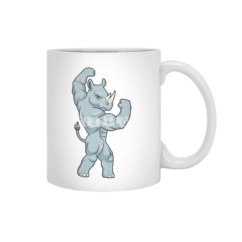 Rhino as Bodybuilder extreme Beyaz Kupa