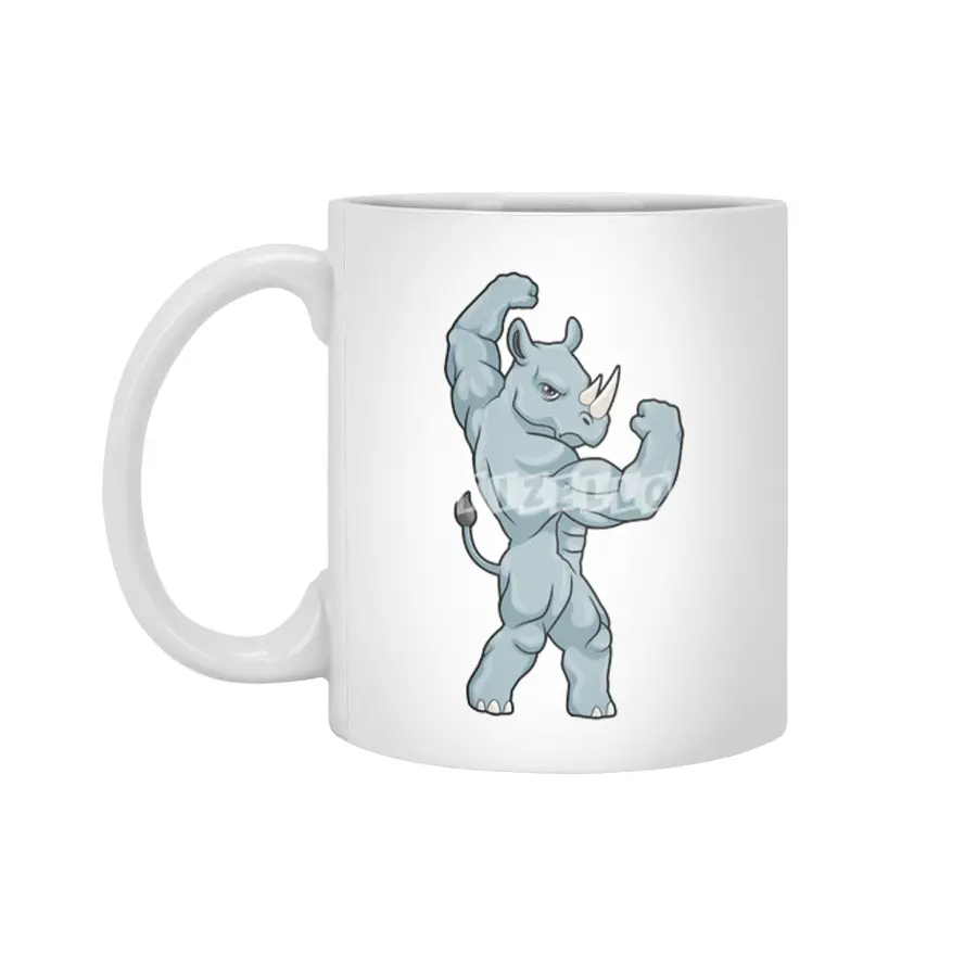 Rhino as Bodybuilder extreme Beyaz Kupa
