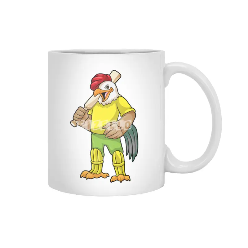Rooster as Batsman with Cricket bat Beyaz Kupa