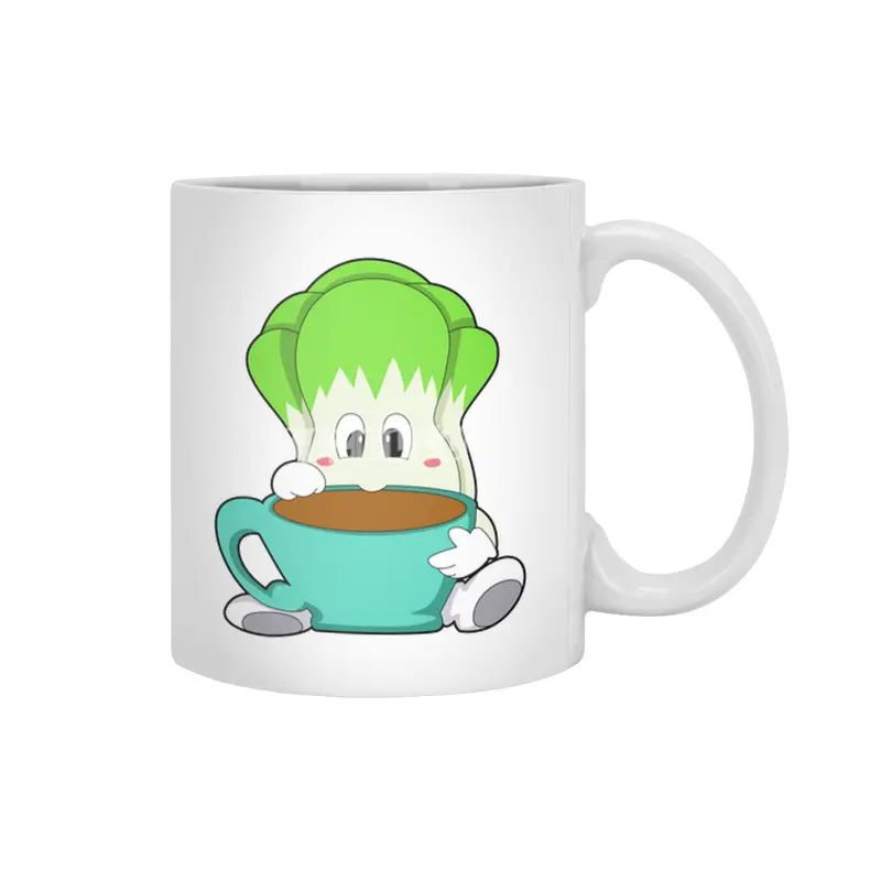 Salad with Cup of Coffee Beyaz Kupa
