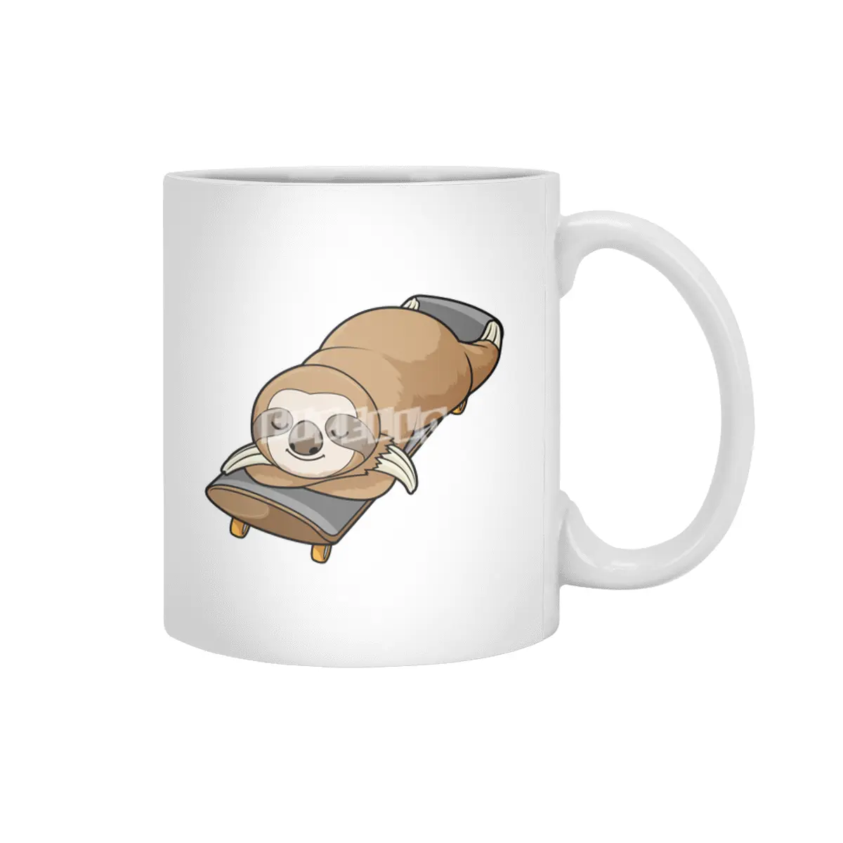 Sloth at Sleeping with Skateboard Beyaz Kupa