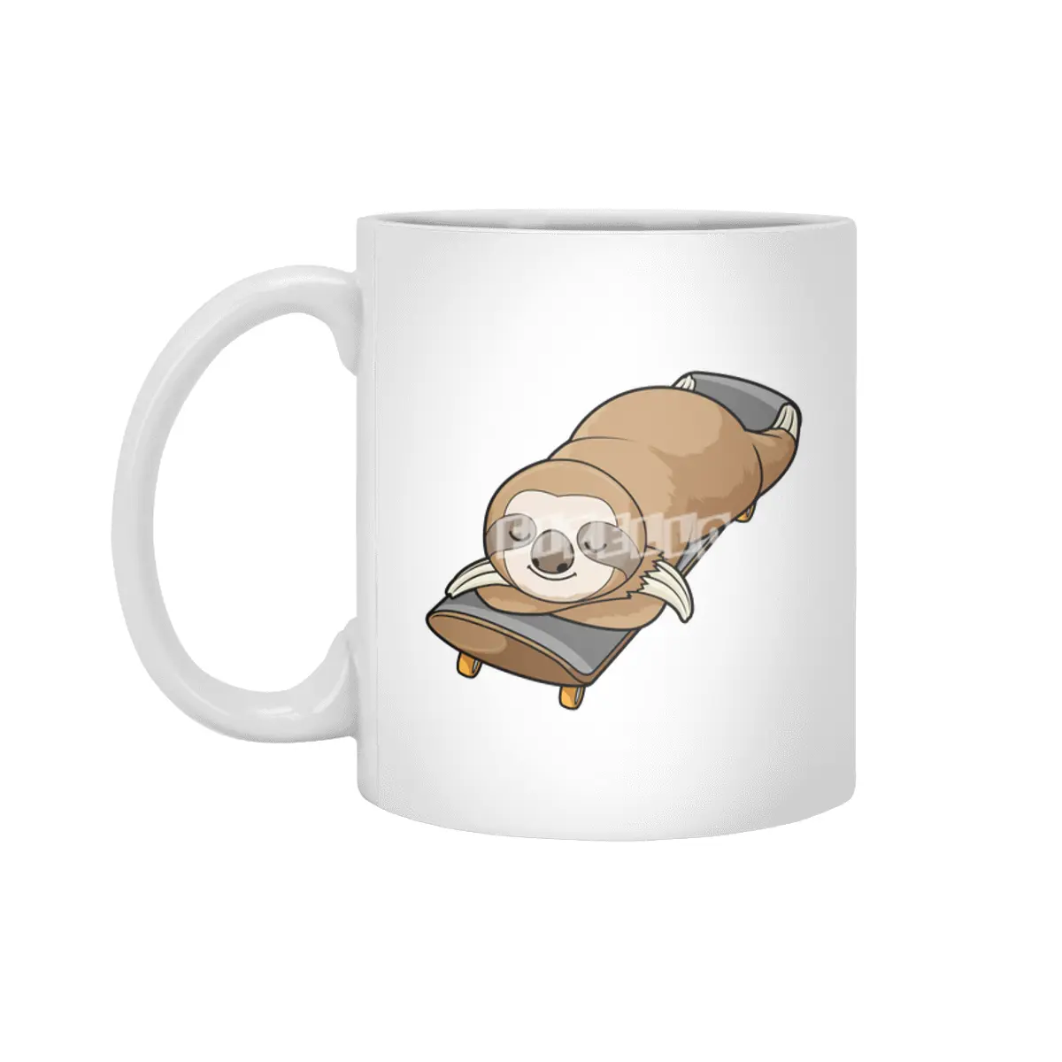 Sloth at Sleeping with Skateboard Beyaz Kupa