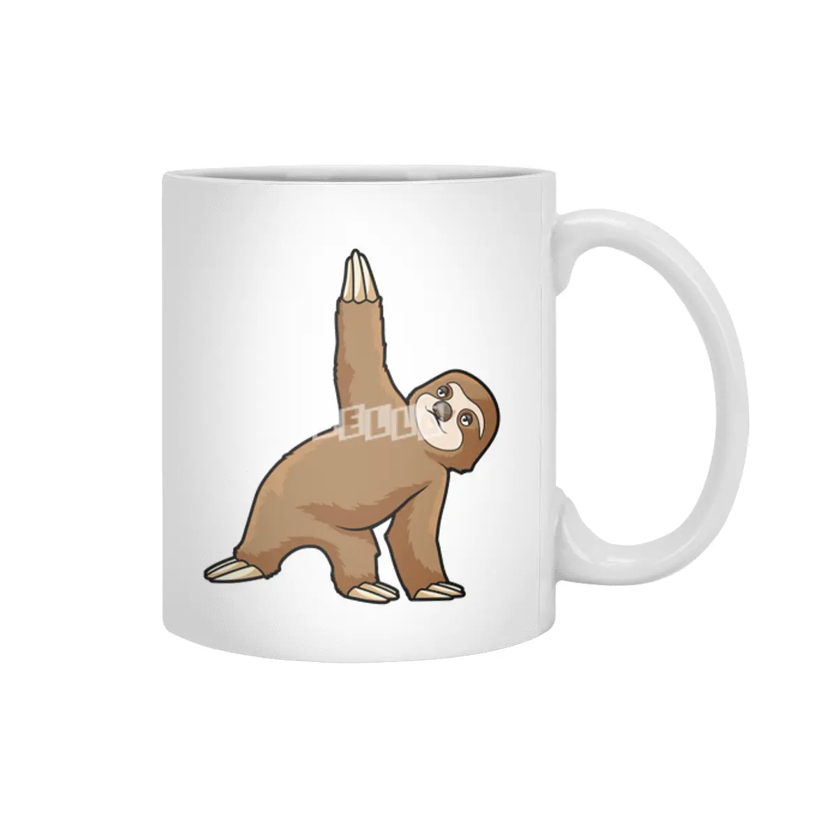 Sloth at Yoga Stretching exercises Legs Beyaz Kupa