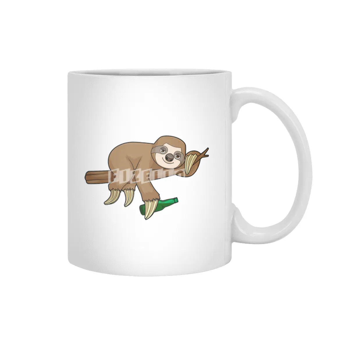 Sloth on Branch with Bottle Beer Beyaz Kupa