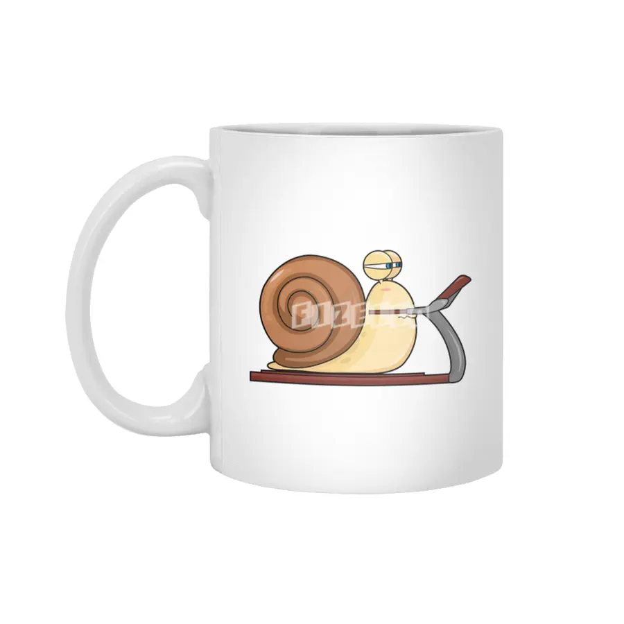 Snail at Jogging on Treadmill Beyaz Kupa