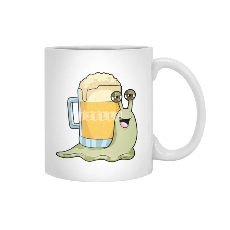 Snail with Glass of Beer Beyaz Kupa