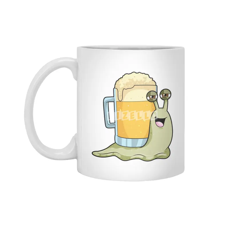 Snail with Glass of Beer Beyaz Kupa