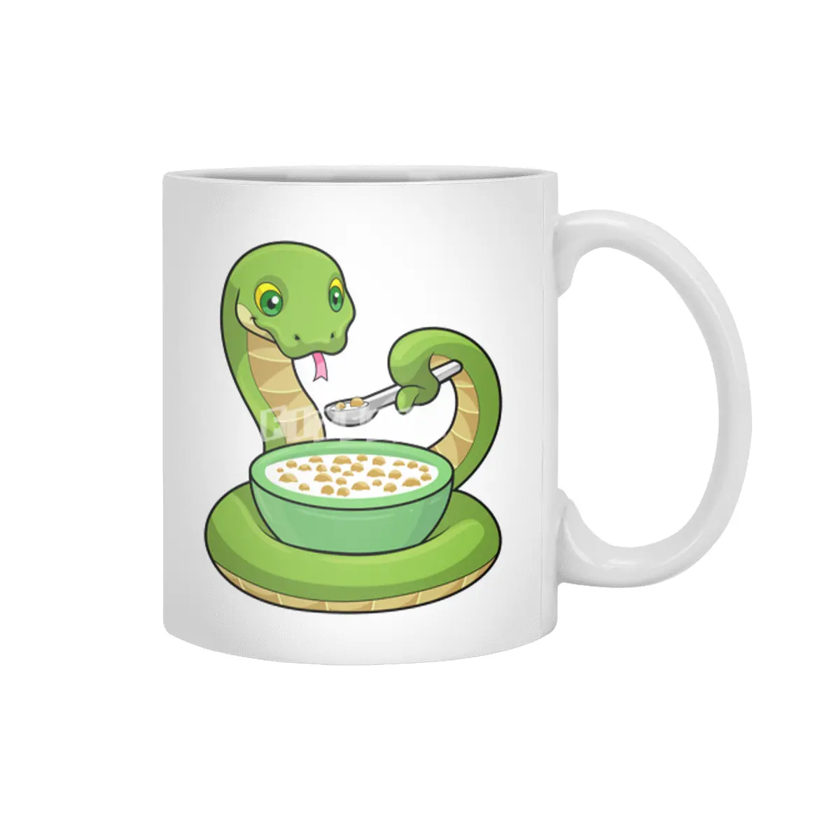 Snake at Eating with Muesli Beyaz Kupa