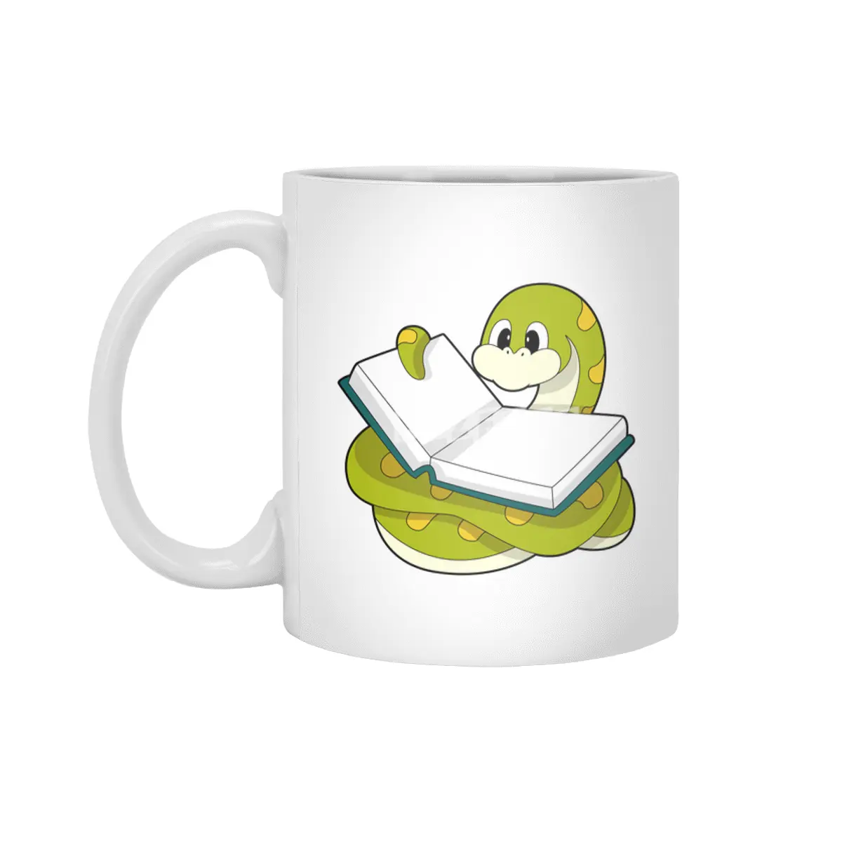 Snake at Reading with Book Beyaz Kupa