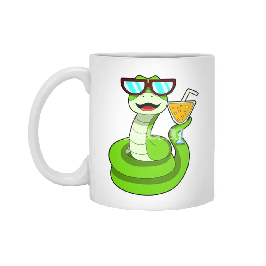 Snake with Drink Beyaz Kupa