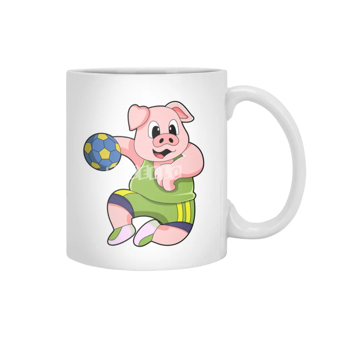 Pig as Handball player with Handball Beyaz Kupa