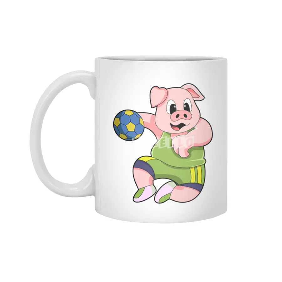 Pig as Handball player with Handball Beyaz Kupa