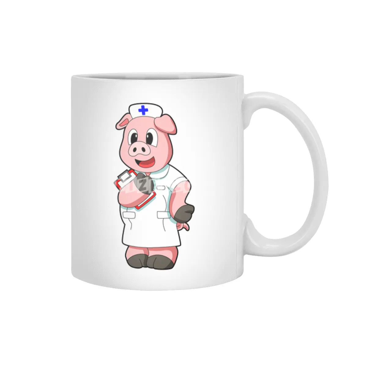Pig as Nurse with Smock Beyaz Kupa
