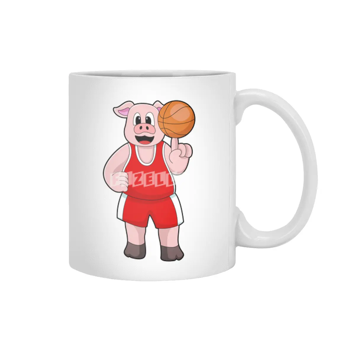 Pig at Basketball Sports Beyaz Kupa