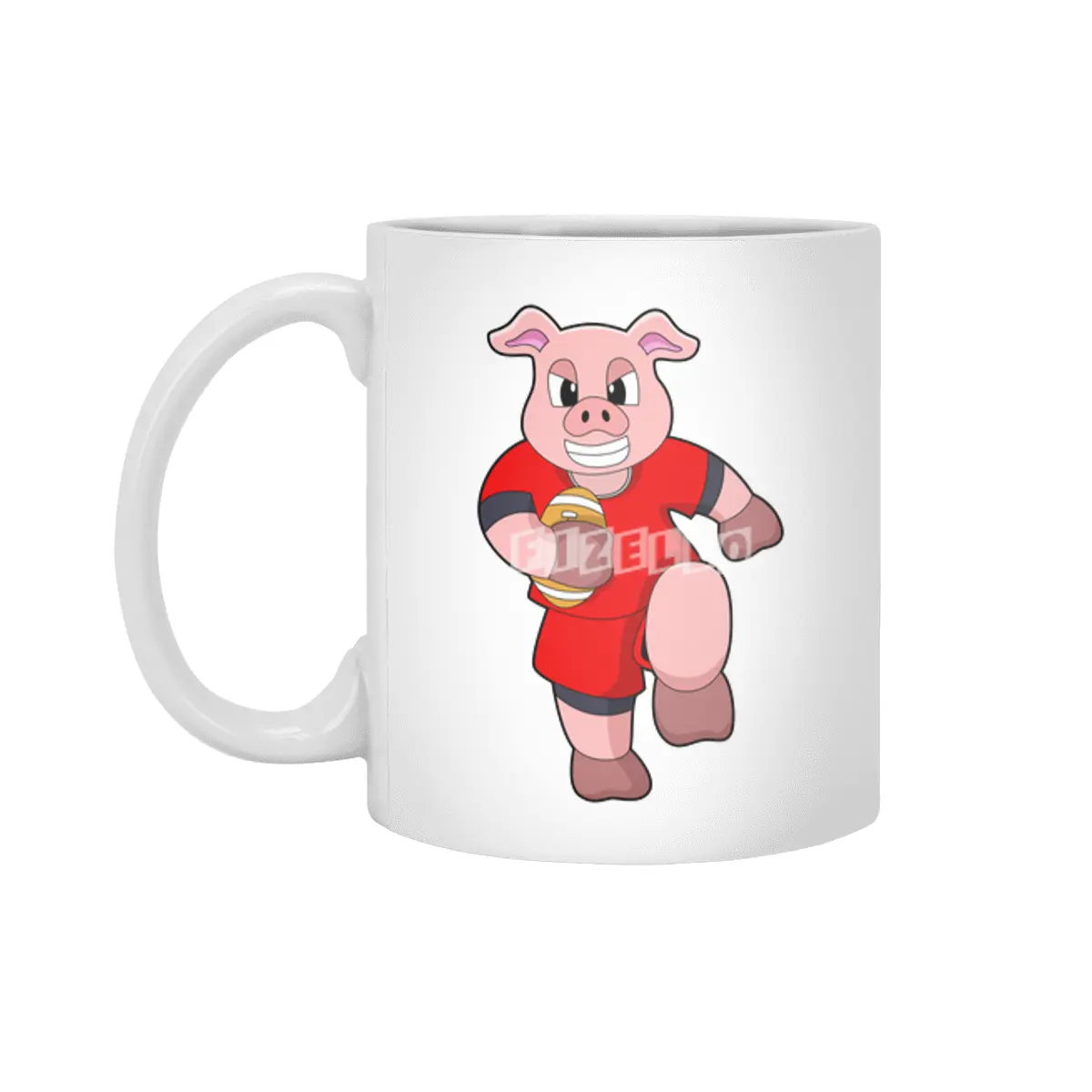 Pig at Football Sports Beyaz Kupa