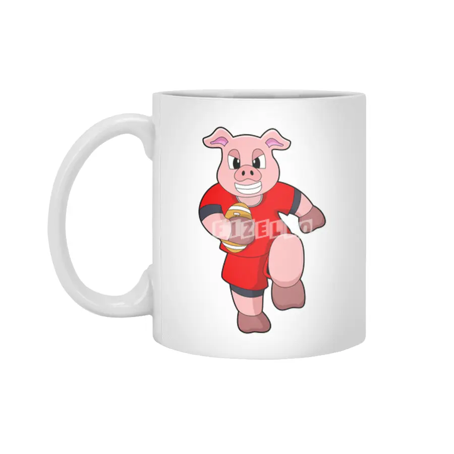 Pig at Football Sports Beyaz Kupa