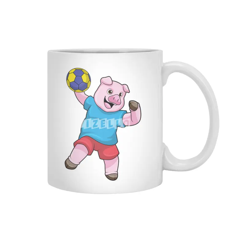 Pig at Handball Sports Beyaz Kupa