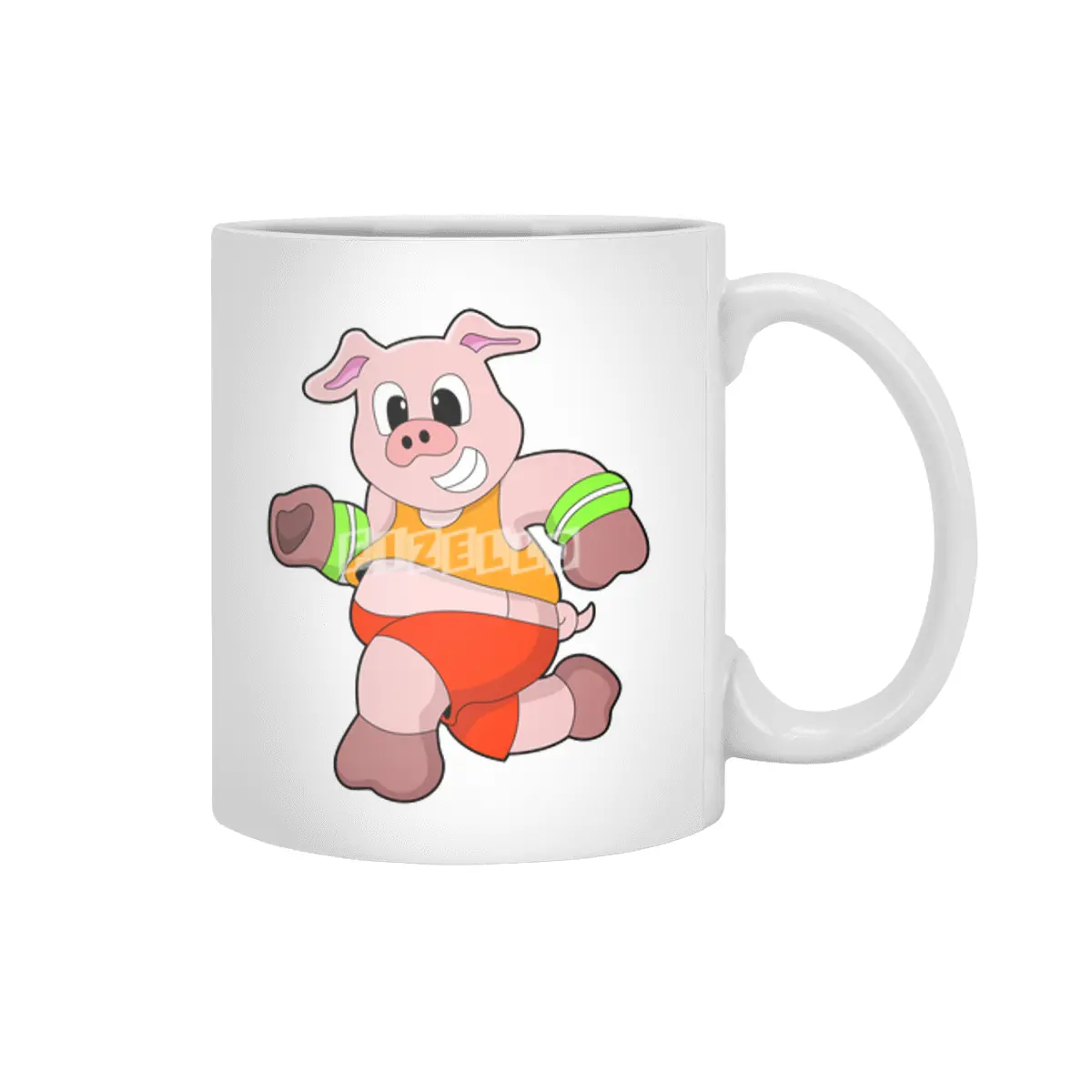 Pig at Running Beyaz Kupa